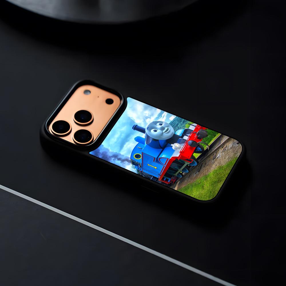 

Cartoon Thomas The Tank Engine Phone Case For IPhone 17 16 15 14 13 12 Pro Max Plus Black Frame Hard Shell iPhone 14