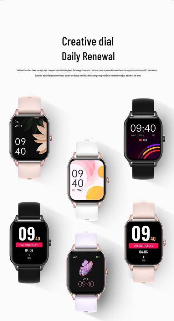 Bluetooth Calling Health Monitoring Sports Watch with Square Screen and Pedometer - I126 Model