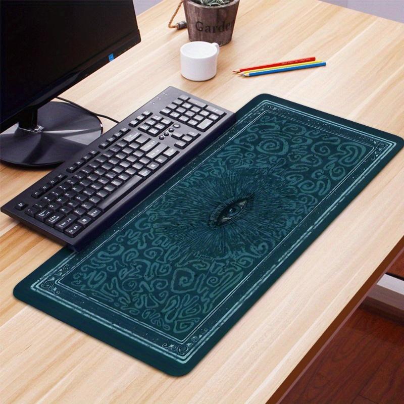Retro Art Eye Design Blue Large Gaming Mouse Pad x3MM Natural Rubber Non-Slip Desk Mat Keyboard Pad for E-Sports Office