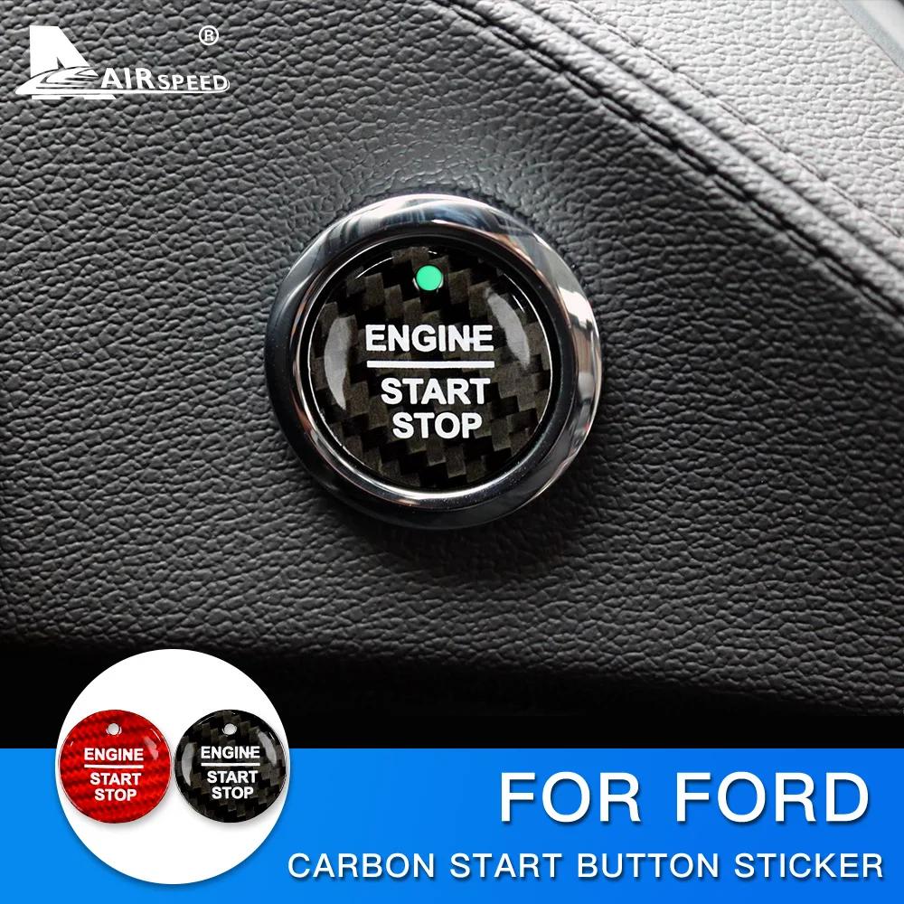 Dry Carbon Fiber Start Button Ignition Cover Trim for Ford Everest Mondeo Ecoboost Escort F150 Explorer Focus Edge 2013-2023