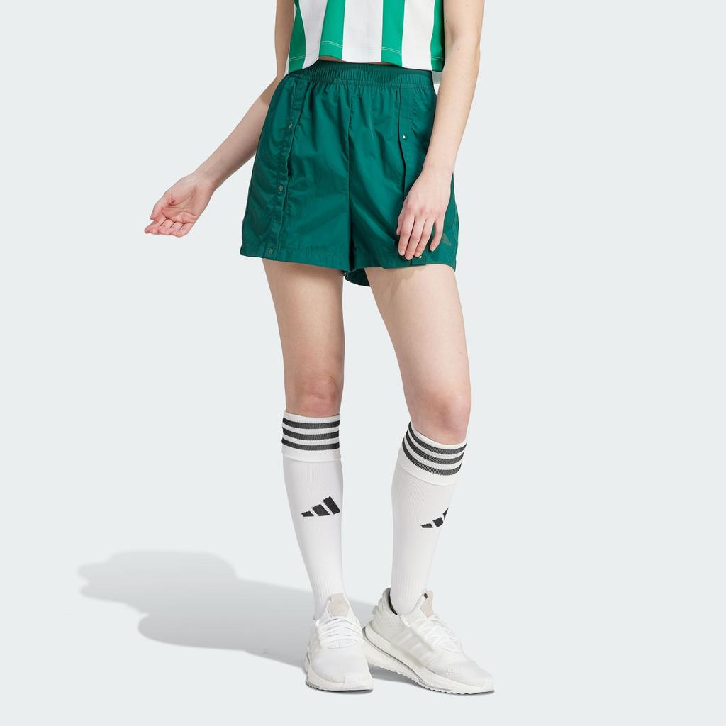 Adidas Tiro Snap-Button Shorts With Elastic Waist and World Cup Straight Cut Women Shorts Forest-Green IM5015