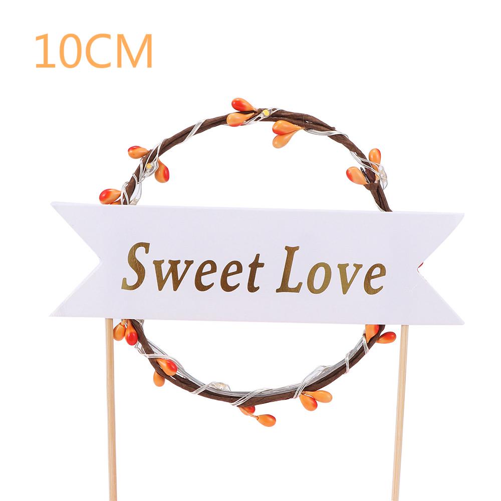Украшение для торта в виде круглой гирлянды с поздравительной лентой sweet love