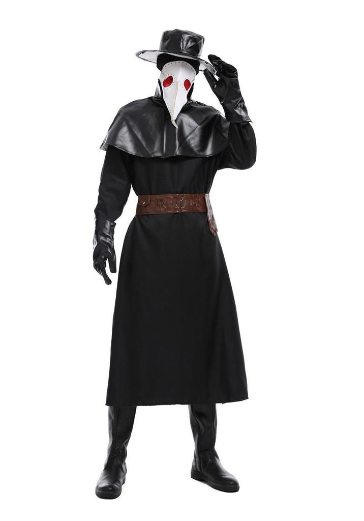 Costume da Medico della Peste Steampunk Corvo per Halloween con Becco Lungo
