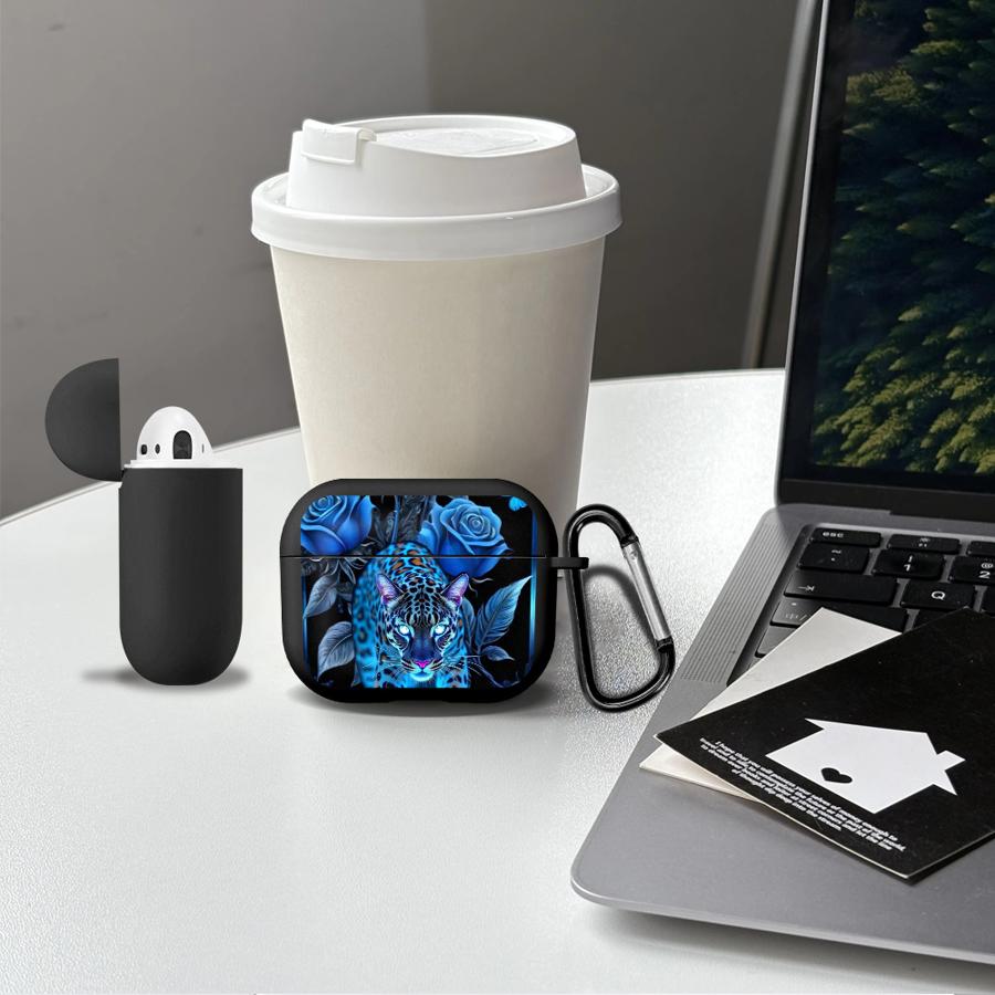 Blaue Blumen Kopfhörerhüllen Hülle für Airpods 1 4 Pro3 Pro2 Pro 2 3