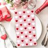 100Pcs Valentine's Day Guest Napkin Red White Hearts Disposable Paper Napkin Pink Love Hearts Dinner Hand Napkin for Wedding Anniversary Bridal