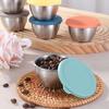 3/6Pcs Sauce Cups Salad Dressing Containers 50ml Reusable Leak-Proof Stainless Steel Sauce Containers with Silicone Lids