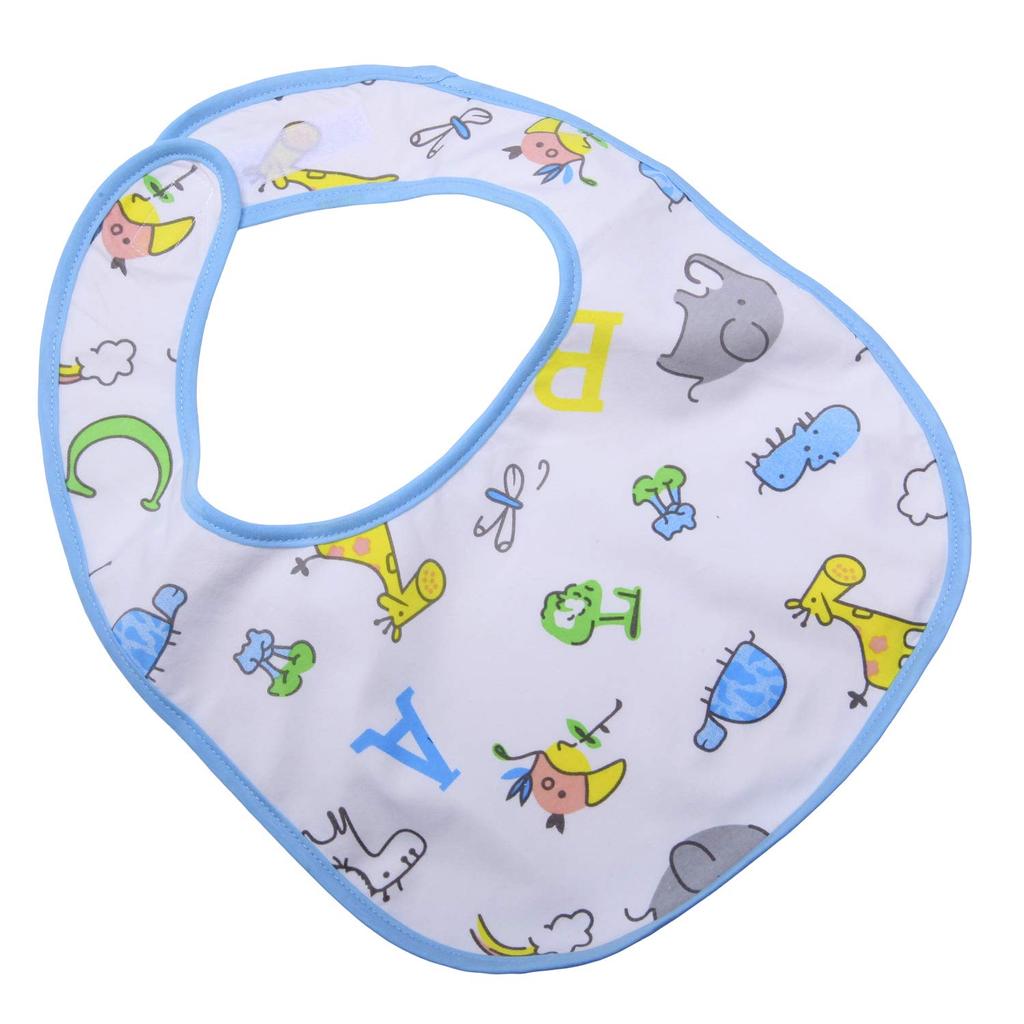 [LittleForBig] Babero para Adultos Recogedor de Baba Delantal para Comida Cuidado [Algodón + Lámina Impermeable] Construcción de 2 Capas Set de 2 Piezas [Estampado de Cerezas / Zoo]