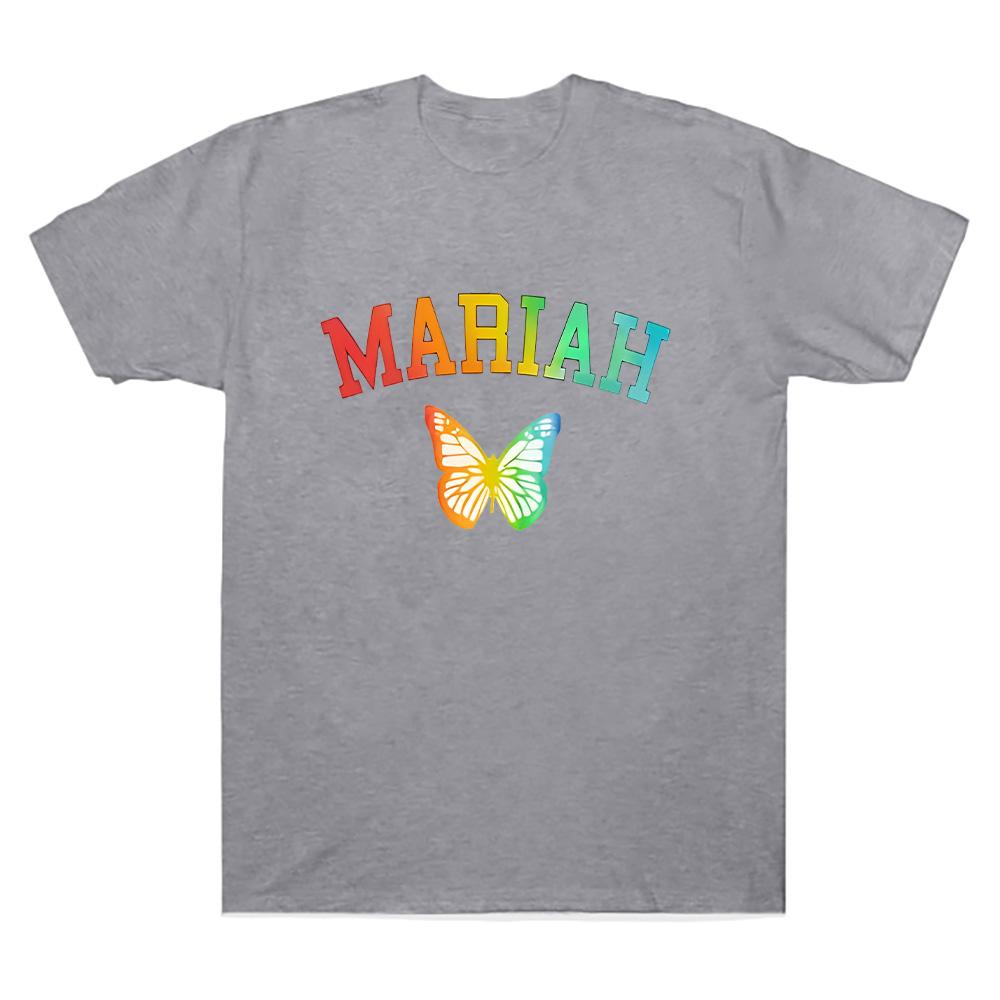 Mariah Carey Unisex Baumwoll-T-Shirts Mariah Butterfly Entzückende Grafik T-Shirts Damenmode Trendy 90er Übergroße Oberteile Unisex