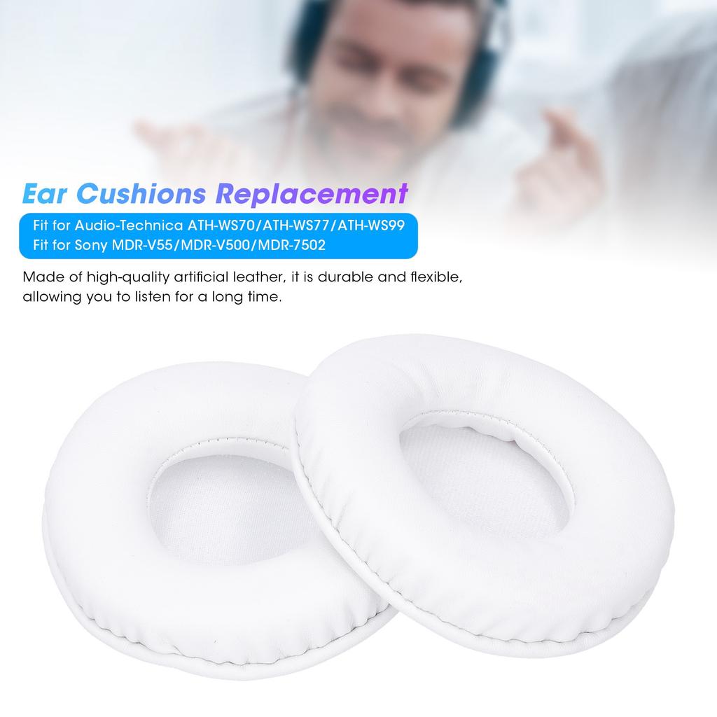 Headset Cushions Earpad Covers for ATHWS70CelsiusATHWS77CelsiusATHWS99CelsiusMDRV55CelsiusMDRV500CelsiusMDR7502(Black )