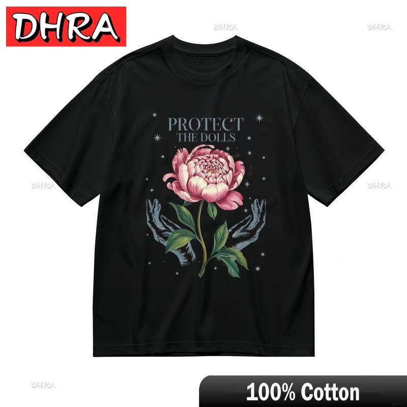 

Womens Fashion Comfy Classic TShirt Protect Dolls Text Star Background Art Tee Vintage Interesting Streetwear Graphic TShirts S