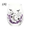 Personalized Daily Use Glassware Stemless Wine Glasses with Marine Animal Pattern, 420ml Capacity, High Borosilicate Clear Glass Cups for Party