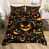 Pumpkin Tree Duvet Cover Happy Halloween Bedding Set Full Microfiber Horror Theme Comforter Cover For Kids Boys Girls Teens Room
