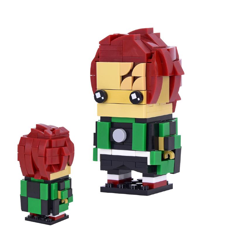 MOC Sady kostek Kreslený film BrickHeadsed Model DIY Akční figurky Stavebnice scény Hračky pro děti Pro děti Dárek