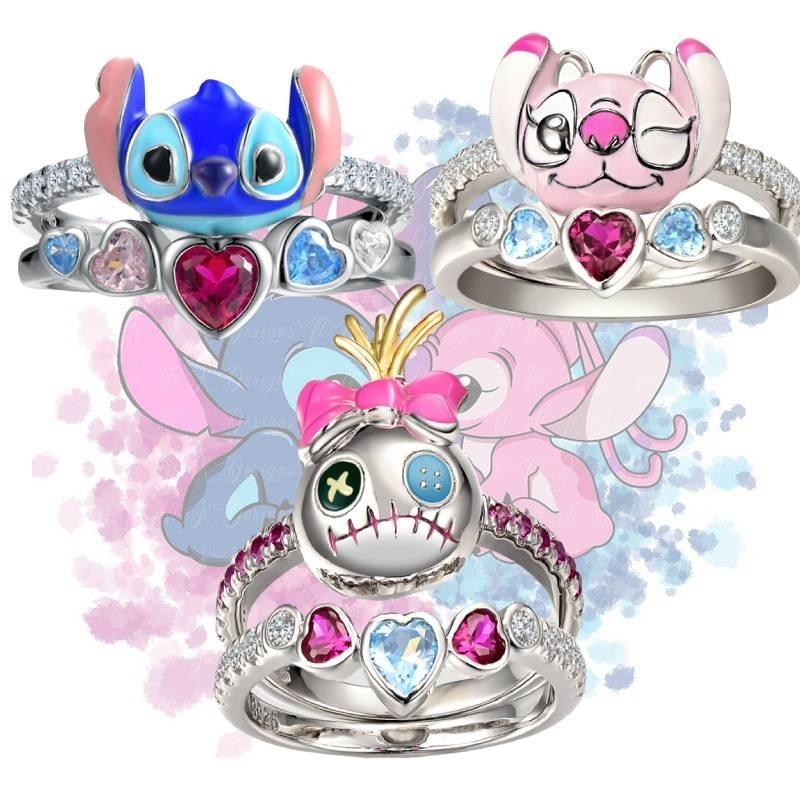 Interstellar Baby Anime Cartoon Character Stewie Angel Micro-set Diamond Ring Set