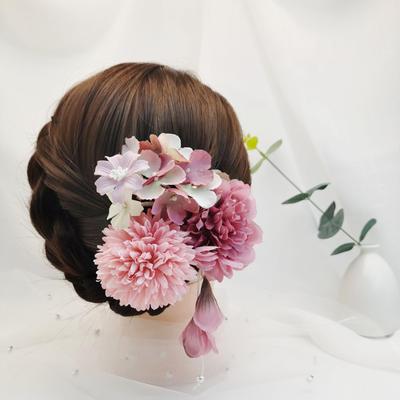 Set of 3 Japanese Hair Premium Artificial Perfect for and Features Hair Clips and Hair Accessories, Flowers, Coming-of-Age Ceremonies, Graduations,