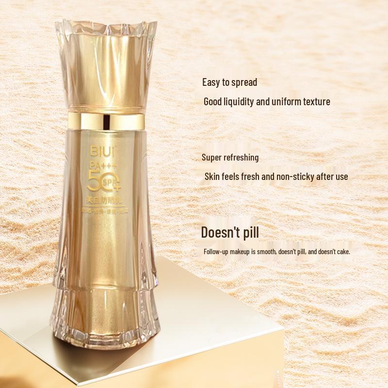 Biui SPF50 PA+++ Whitening Sunscreen Cream: Isolates UV Rays, Refreshing, Moisturizing, Non-Greasy Biui Whitening Sunscreen