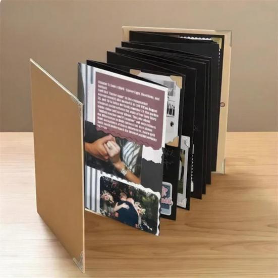 1 Set Accordion Scrapbook Album Foldable Stretchable Photo Album with DIY Materials Memory Book Crafting Kit for Scrapbooking Journaling Gifting