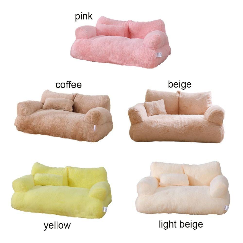 Plyšová měkká kočičí postel pohovka teplý domeček na spaní pro kotě štěně zimní teplé kočičí hnízdo jaro