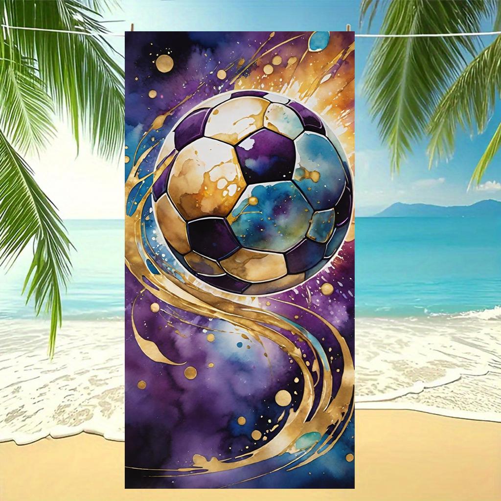 Soccer Fan Beach Towel Quick Dry Microfiber Bath Towel Oversized Sand Free for Swimming Pool Beach Vacation