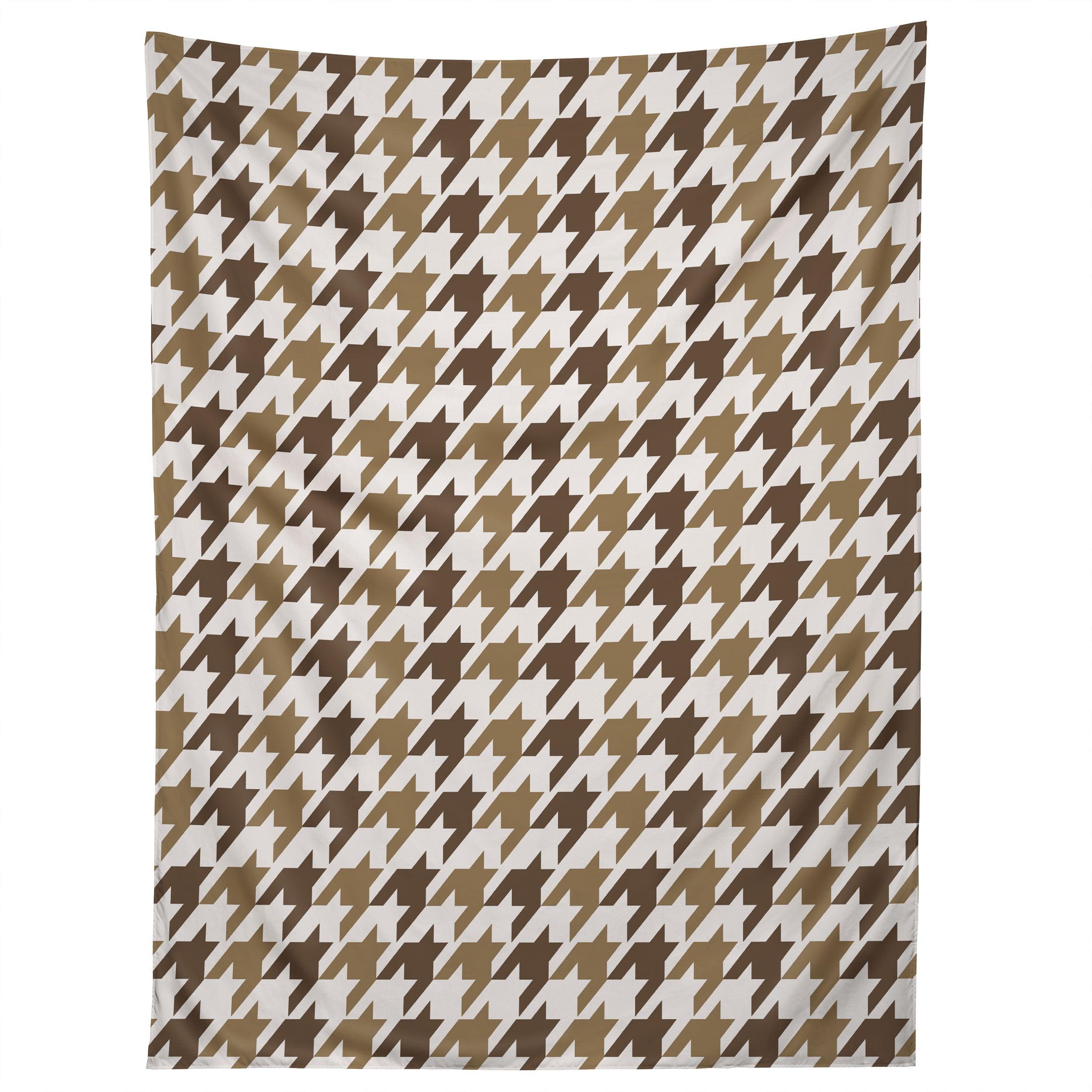 CLASSY BROWN HOUNDSTOOTH tapestry 75x100