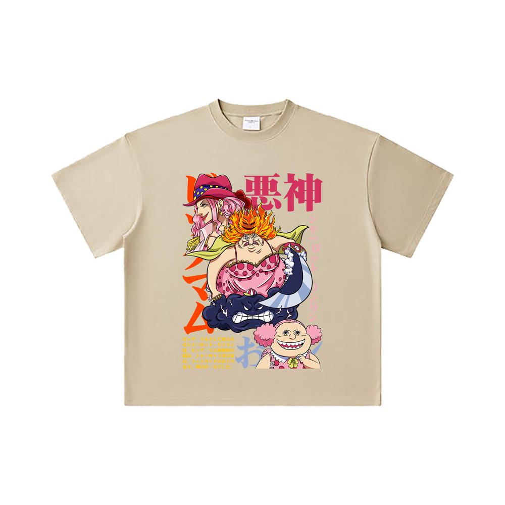 260 GSM Double Yarn 32 Count 100% Cotton One Piece V37 Big Mom Print Unisex Heavy Cotton T Shirt