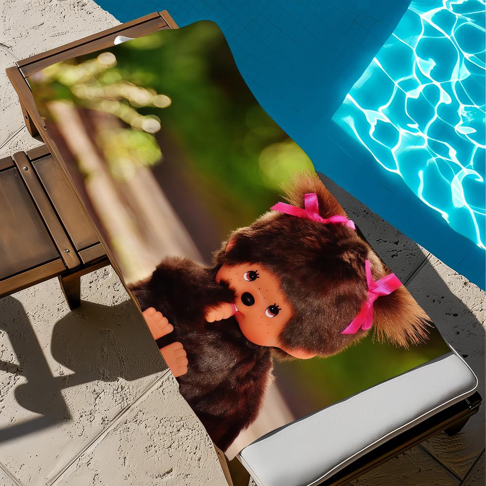 Cartoon M-Monchhichi-S Towel Beach Bath Quick-Drying Lightweight Portable Sauna Camping Swim Pool Travel