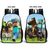 Minecraft Pattern Double Sided Schoolbag Backpack Breathable Bag Fashion Gift