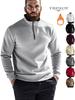 Men's Autumn Winter Casual Zipper Stand Collar Fleece Hoodie Jacket