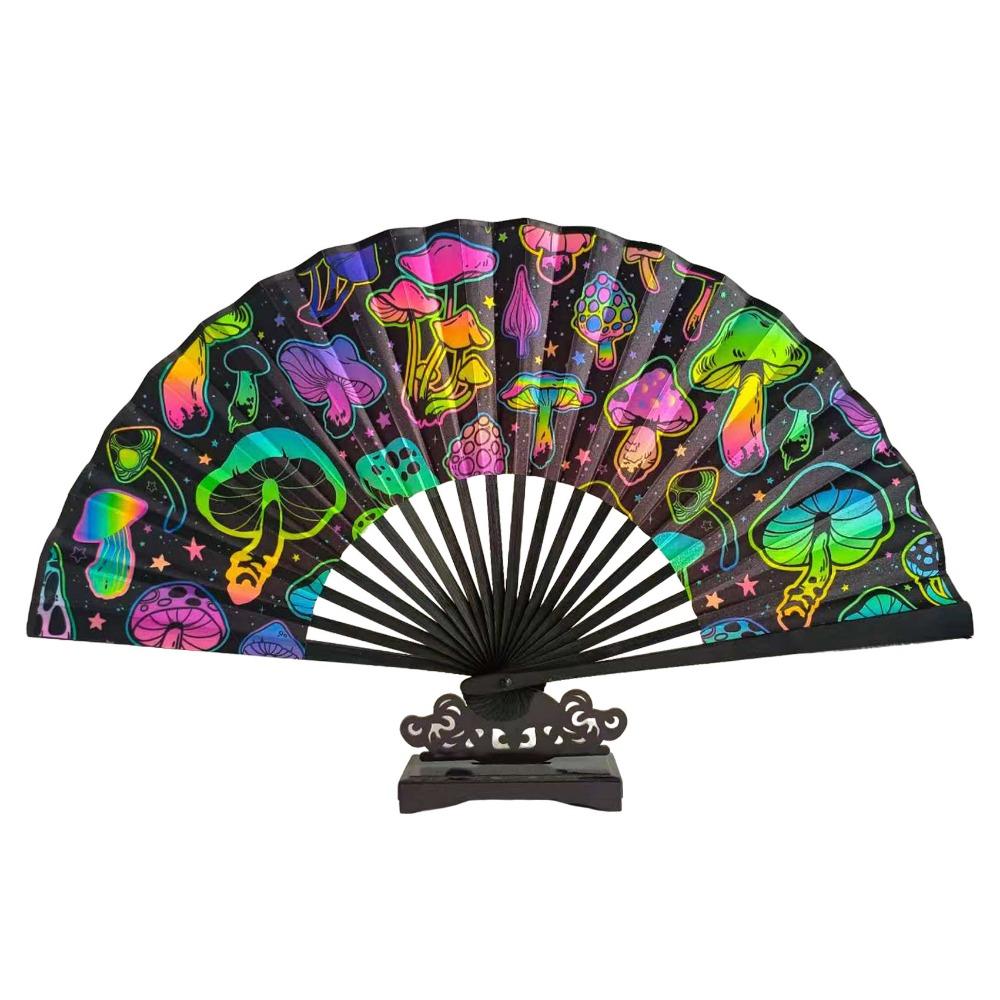 

Large Kung Fu Fan Gradient Colorful Clacking Fan Japanese Style Popping Fan Tai Chi mushrooms