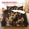 German Shepherd Pattern Bedding Home Decoration Birthday Gift (1 * Duvet Cover + 2 * Pillowcase, Without Core)