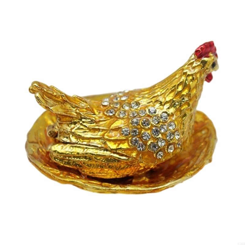 62KD Fengshui Hens Laying Eggs Metal Sculpture Chinese Wealth Prosperity Decorative Ornament for Home and Office Desk Decors