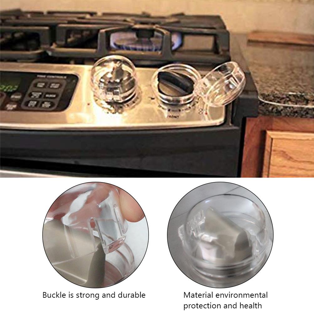 6Pcs Clear Stove Knob Safety Covers Child Safety Guards Heat Resistant Child Proof Lock for Oven
