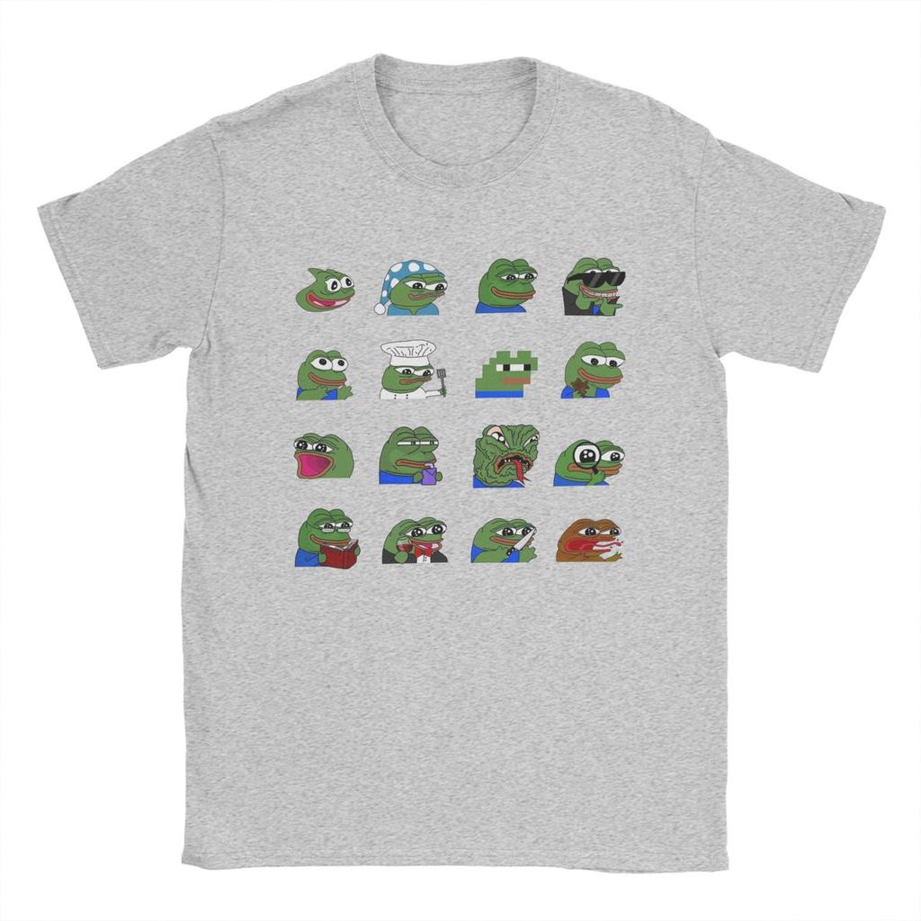 Pepe Peepo Variety Set Men T Shirt Fun Tees Short Sleeve Crewneck T-Shirts Pure Cotton Graphic Tops