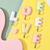 4PCS Cute Hook Strong Viscosity Cartoon LOVE shape Hooks Plastic Punch-Free Key Hook Door Dormitory Available Lovely Decoration
