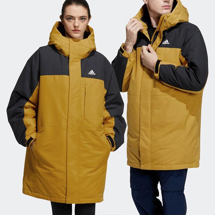 Adidas Outdoor Mid-Length Duck Down Warm Jacket Winter Men Jacket Gold H20758