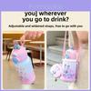 Disney Judy Kids Insulated Water Bottle With Double Drink Straw For School Use