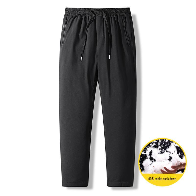 Pánské voděodolné zimní kalhoty s prachovým peřím z bílé kachny - Silné, hřejivé, odolné proti oleji, ideální pro venkovní aktivity na severovýchodě