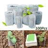 100pcs Non-woven Fabric Seeding Bags Plant Grow Bags Flower Nursery Bag Garden Seedling Growing Planter Pots Biodegradable