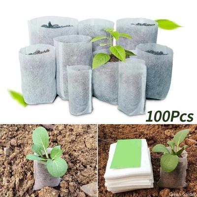 100 Stück Säbeutel aus Vliesstoff, Pflanzensäcke, Blumentöpfe, biologisch abbaubar