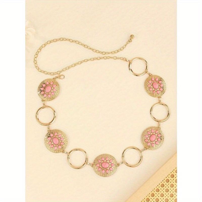 

1 шт. Античный серебристый пояс кончо в западном стиле с бирюзовым декором, поясная цепочка, винтажный ковбойский пояс для платья, джинсов, лета, школы 1pc золотой