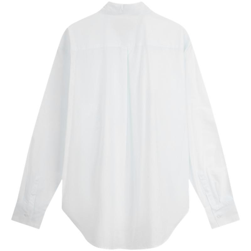 Calvin Klein Cotton Commuter Label Loose Workplace White Shirt Women Shirts Moonlight-White J224436