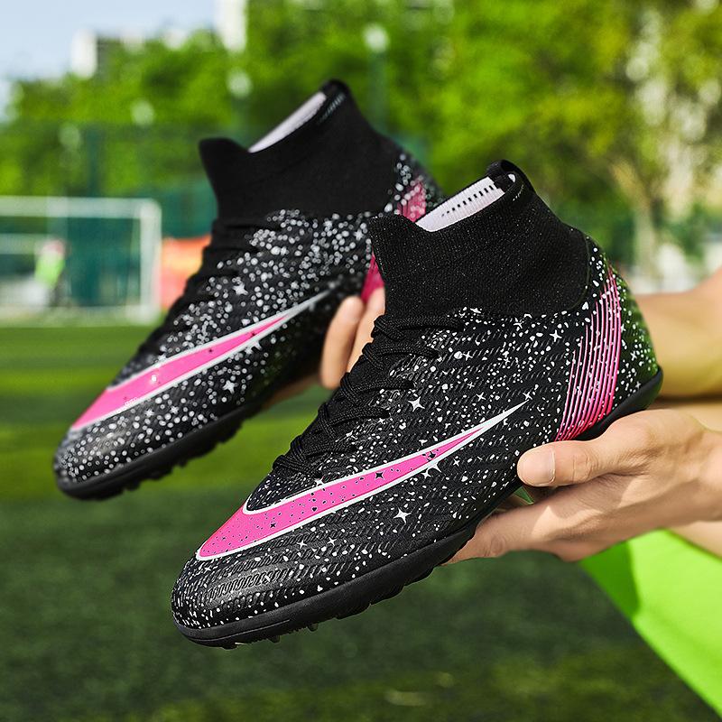 Broken nail shoes Children's football shoes High top men's and women's adult nails Artificial grass training Foreign trade shoes Long nails