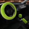 Dotesy 4 Pcs/Set Fluffy Faux Wool Car Steering Wheel Cover & Furry Auto Center Console & Gear Shift Knob & Handbrake Cover Universal Warm Winter