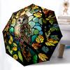 1 Stück Buntglas Eule Faltbarer Regenschirm | Elegantes Design, Modisches Accessoire, Langlebige Konstruktion, Stabile Speichen yy251107051