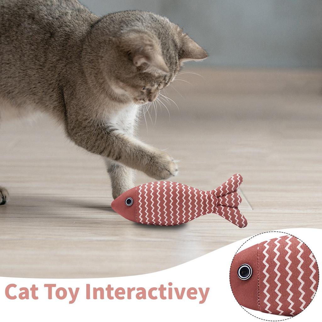 Toy Fish, Catnip Toy Stuffed Cotton Fish Toy, Fun Sackcloth Fish To Chew Chew Teeth Catnip Cloth Fish