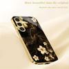 Golden Flower Electroplated Glass Phone Case Suitable for Samsung Galaxy S26 S25 S24 S23 S22 S20 FE/Ultra/Plus5G Anti Drop