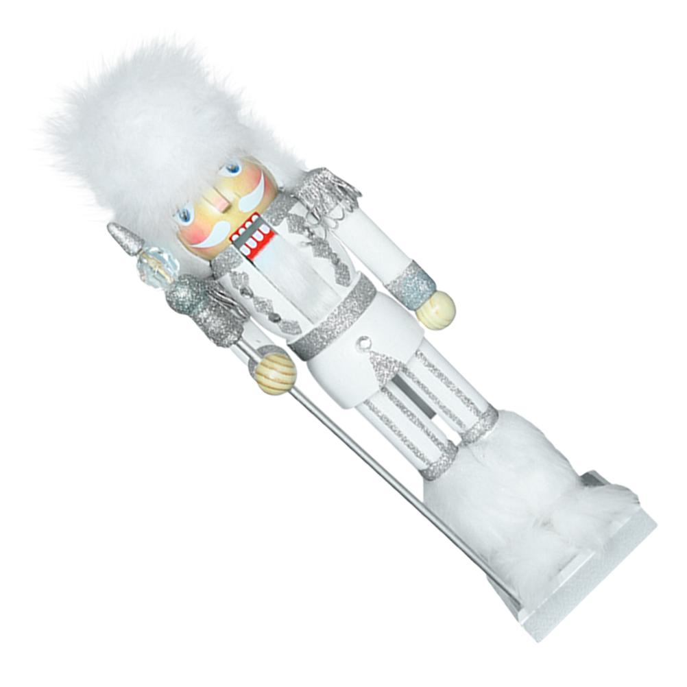 

Деревянное украшение в виде Щелкунчика, рождественское украшение для стола, домашний декор, рождественский подарок, деревянные фигурки Щелкунчика 35CM белый