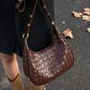 Fashion Trend Textured Handbag Women's 2025 New Fashion Simple Niche Retro Woven Pattern Shoulder Messenger Bag