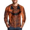 Men's Halloween Printed  Collar Three-Quarter Sleeve