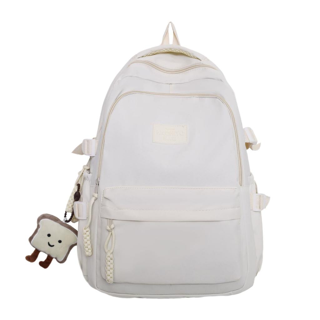 Schoolbag Japanese ins high school junior high school student college student schoolbag female, college style backpack solid color simple versatile 